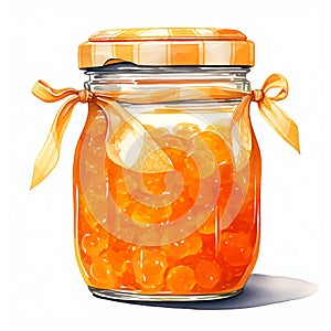 beautiful raspberry jam jar clipart illustration