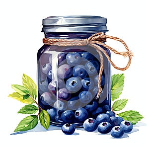 beautiful raspberry jam jar clipart illustration