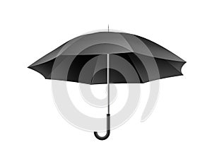 Beautiful realistic black umbrella vector on white background