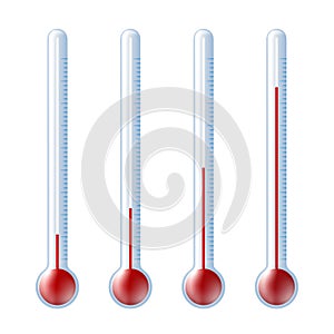 Beautiful realistic colorful thermometer growth chart vector on white background