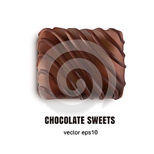 Beautiful Creative Vector Chocolate Sweets Isolated on White Background