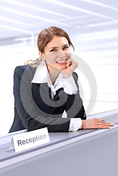 Beautiful reception clerk
