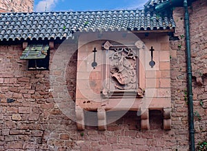 Beautiful red brick castle of Haut-Koenigsbourg in Alsace