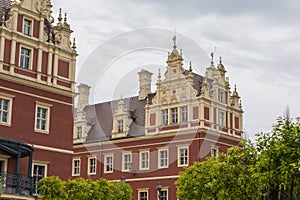 Beautiful red castle of Fuerst Pueckler in Bad Muskau