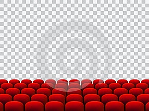 Beautiful red cinema or theatre seats vector on transparent background photo