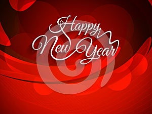 Beautiful red color background with elegant text design of Happy New Year.