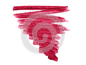 Beautiful red color lipstick brush stroke