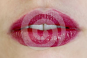 Beautiful red female lips