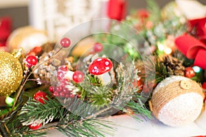 Beautiful red, gold and white Christmas decoration