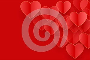 Beautiful red hearts background with text space