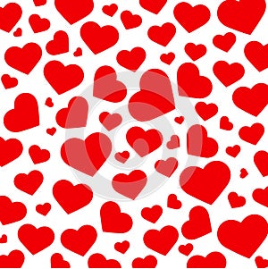 Beautiful red hearts background â€“ vector