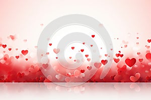 Beautiful red hearts bokeh background