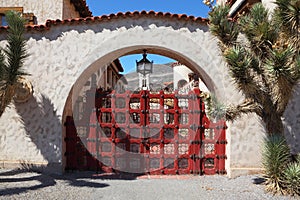 Beautiful red latticed gate