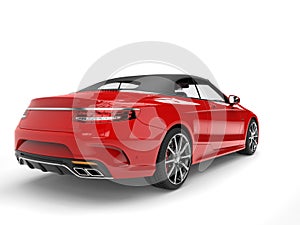 Beautiful red luxury modern convertible car - tail view