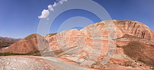 Beautiful red mountains of Khizi. Azerbaijan