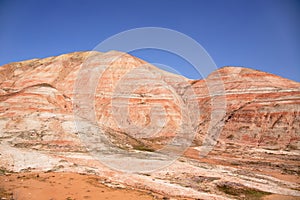 Beautiful red mountains of Khizi. Azerbaijan