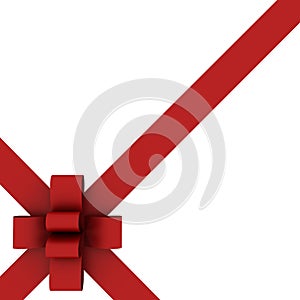 Beautiful Red ribbon and bow isolated on white