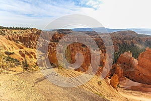 Beautiful red rock hoodoos view from Sunset Point, Bryce Canyon