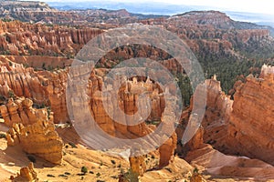 Beautiful red rock hoodoos view from Sunset Point, Bryce Canyon