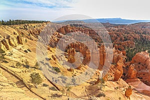 Beautiful red rock hoodoos view from Sunset Point, Bryce Canyon photo