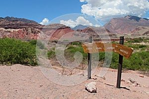 Beautiful red rock valley Quebrada de las conchas