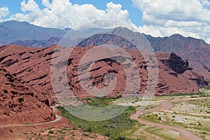 Beautiful red rock valley Quebrada de las conchas