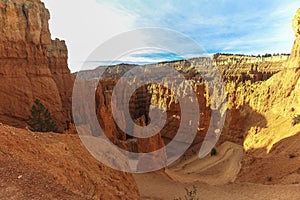 Beautiful red rocks on Fairyland Trail, Bryce Canyon, Utah photo