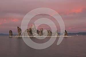 A beautiful red sky above Mono Lake California