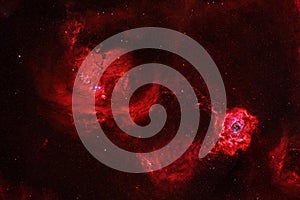 Beautiful red space nebula. Elements of this image furnished by NASA