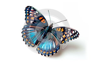 Beautiful Red spotted purple butterfly isolated on a white background with clipping path