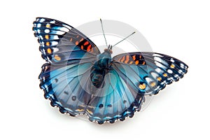 Beautiful Red spotted purple butterfly isolated on a white background with clipping path