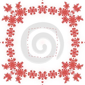 Beautiful red square ornate background or frame