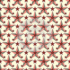 Beautiful red stars on a light background seamless pattern vector illustration