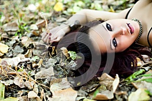 Beautiful redhair woman portrait photo