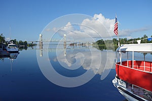 Beautiful reflection of Cape Fear Memorial bridge.