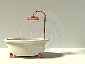 BEAUTIFUL RELAXING SPA BATHTUB WITH SHOWER BATH TIME 3D ILLUSTRATION