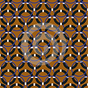 Beautiful retro circle with blue round line modern style seamless pattern vector design for fashion,fabric,wallpaper,and all