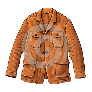 beautiful retro Corduroy jacket clipart illustration