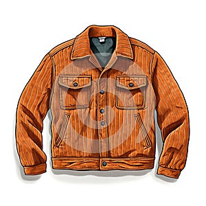 beautiful retro Corduroy jacket clipart illustration