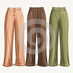 beautiful retro High-waisted pants clipart illustration