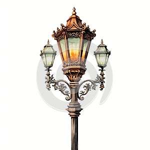 beautiful Retro streetlamp clipart illustration