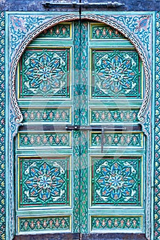 Beautiful, richly decorated door in Morocco