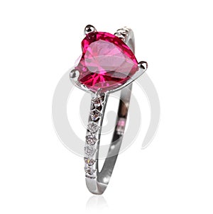 Beautiful ring with red gem