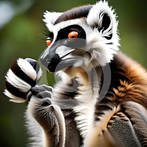 Beautiful ring tail lemur - ai generated image