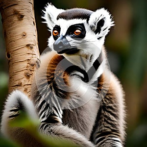 Beautiful ring tail lemur - ai generated image