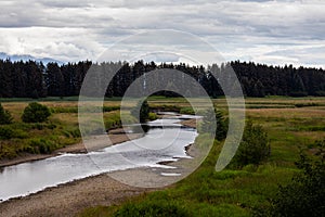 Beautiful river flowing in the wilderness near Hoonah, Alaska