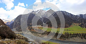 A beautiful river flows in the mountains