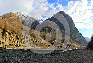 A beautiful river flows in the mountains