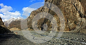 A beautiful river flows in the mountains