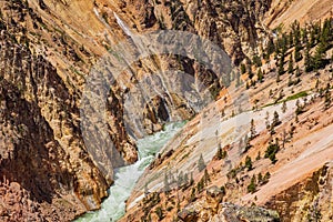 Beautiful river landsacpe around Grand Canyon of Yellowstone